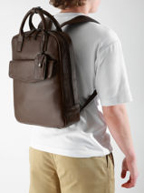 Sac  Dos Business Flandres 1 Compartiment Cuir Etrier Marron flandres EFLA8271-vue-porte