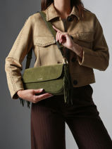 Sac Port paule Country Cuir Etrier Vert country ECOU145M-vue-porte