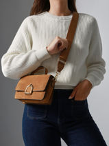 Sac Bandoulire S Altesse Suede Etrier Marron altesse suede EASU048S-vue-porte
