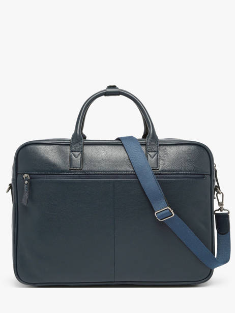 Leather Flandres Briefcase 2 Compartments Etrier Blue flandres EFLA8262 other view 4