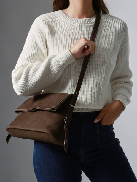 Crossbody Bag Cavalier Nubuck Leather Etrier Brown cavalier nubuck ECAN135M other view 1